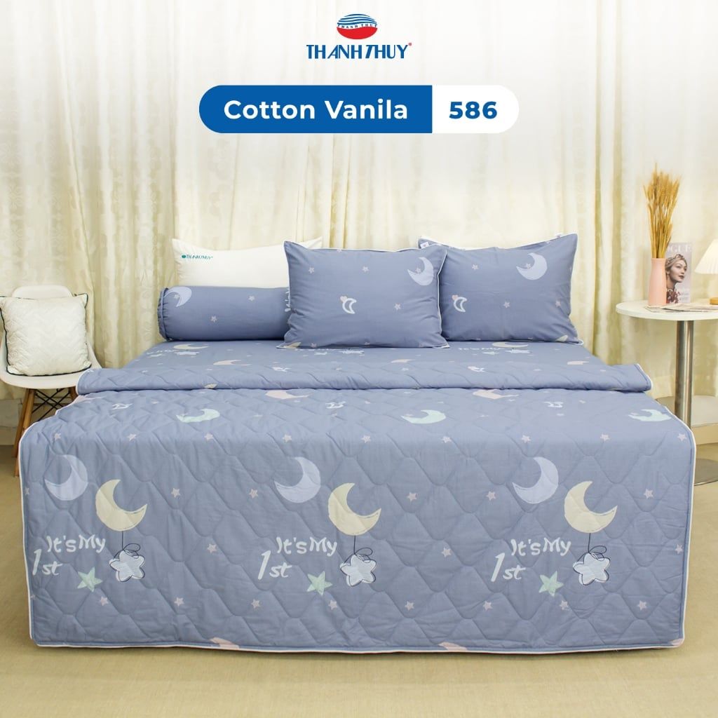  Ga giường - 100% Cotton Vanila thoáng mát (Không bao gồm vỏ gối) - Dễ thương - THANH THUY 