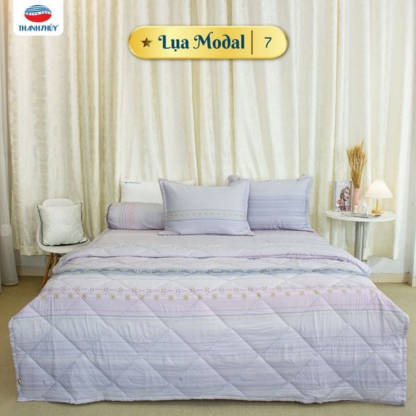  [DEAL SỐC COMBO] Bộ Chăn Ga Gối 4 món, 5 món - Lụa Modal mềm mại, thoáng mát - Kẻ Sọc - THANH THUY 