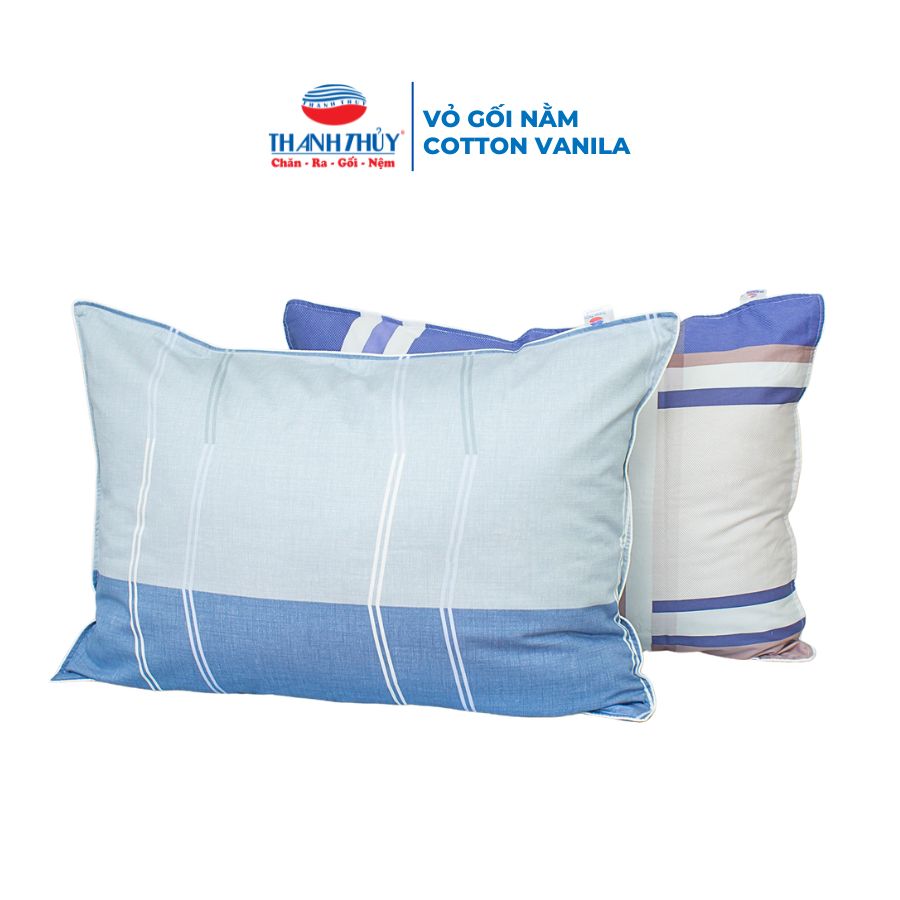  Vỏ gối nằm Cotton Vanila Size 40x60 cm, 50x70 cm - 100% Cotton Vanila mềm mại, thoáng mát - Kẻ sọc, Kẻ caro - THANH THUY 
