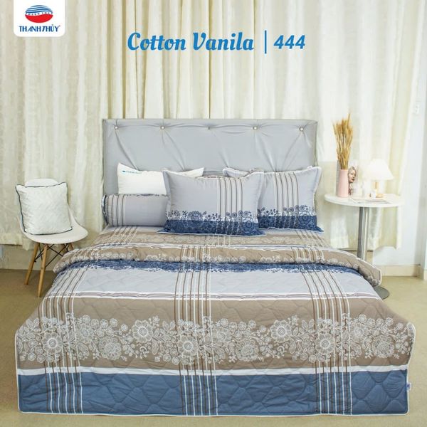  [GIẢM 10%] Bộ Chăn Ga Gối 4 món, 5 món - 100% Cotton Vanila thoáng mát - Cổ điển - THANH THUY 