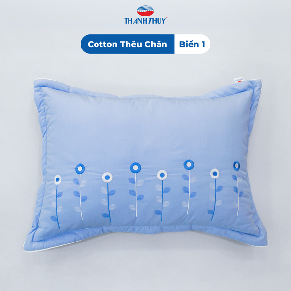  Vỏ Gối Cotton Thêu Chân Màu Biển (NS) 