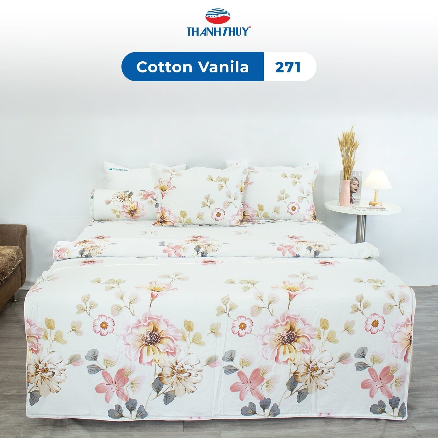  Bộ Ga Bọc Cotton Vanila (Vỏ Gối Lót Gòn) 271 