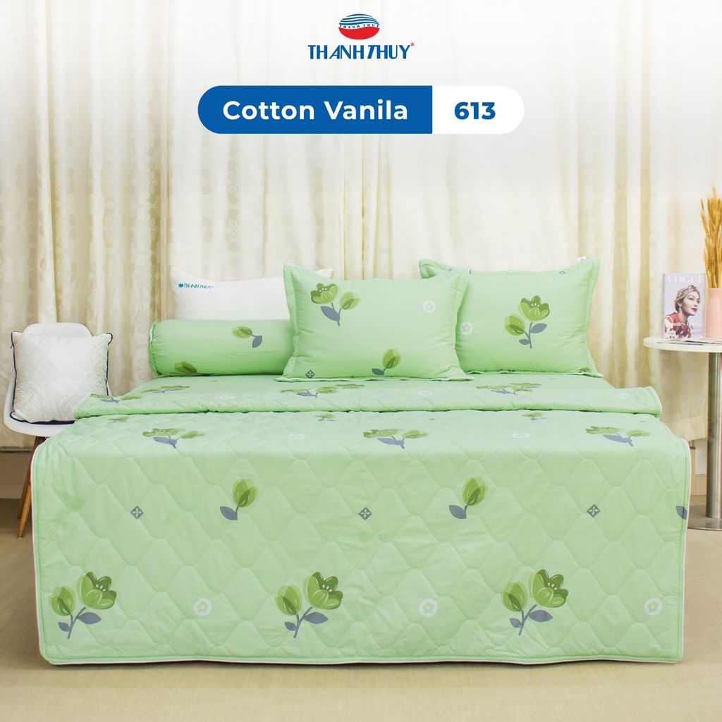  Bộ Ga Bọc Cotton Vanila (Vỏ Gối Lót Gòn) 613 