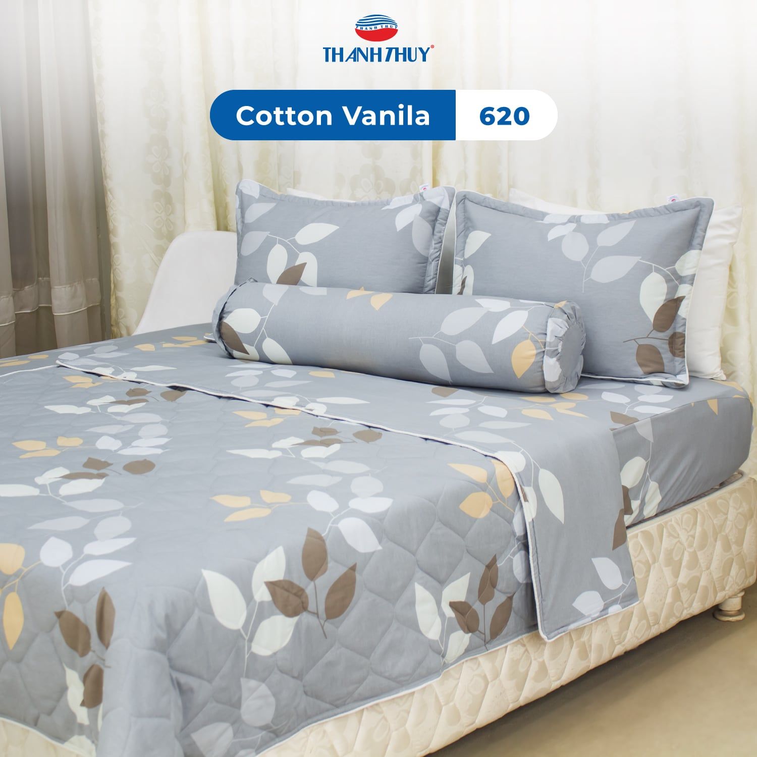  Bộ Ga Bọc Cotton Vanila (Vỏ Gối Lót Gòn) 620 