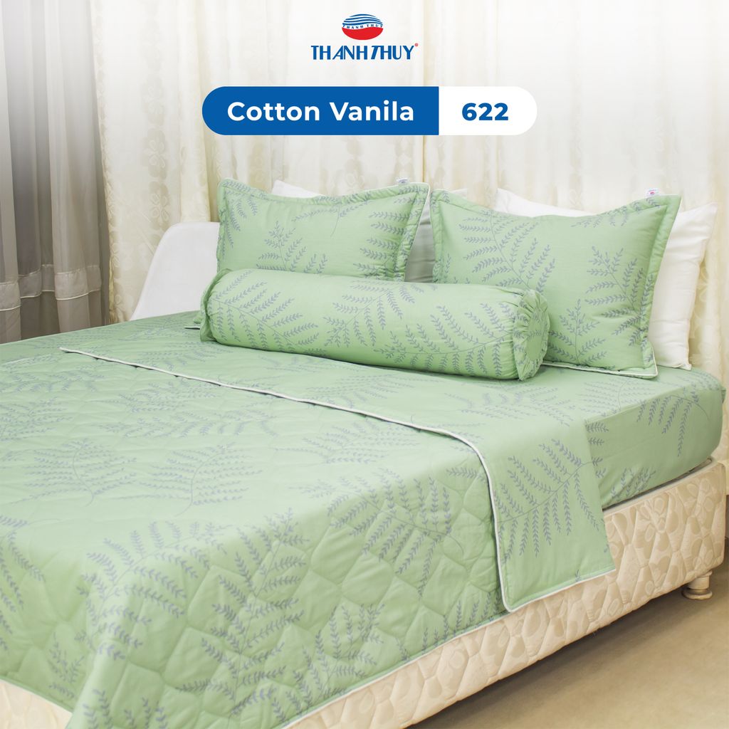  Bộ Ga Bọc Cotton Vanila (Vỏ Gối Không Lót Gòn) 622 