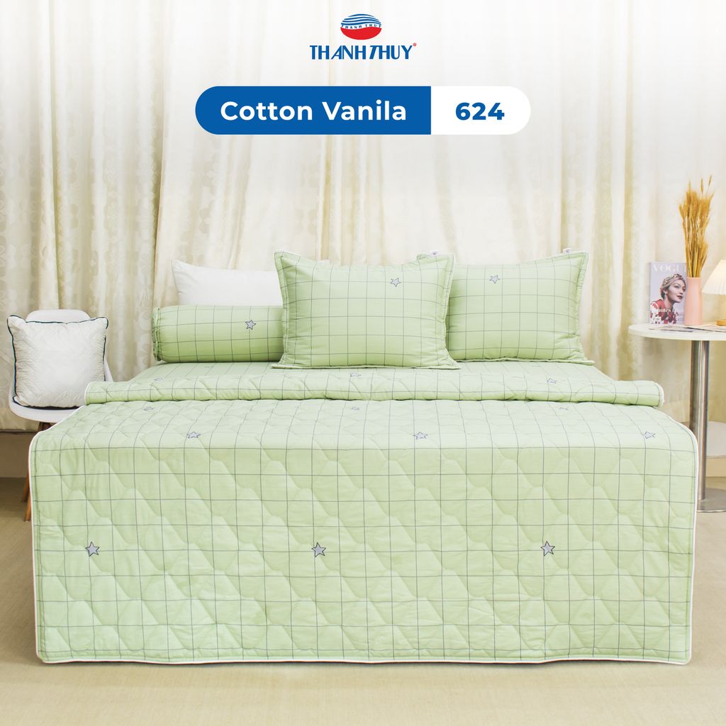  Bộ Ga Bọc Cotton Vanila (Vỏ Gối Lót Gòn) 624 