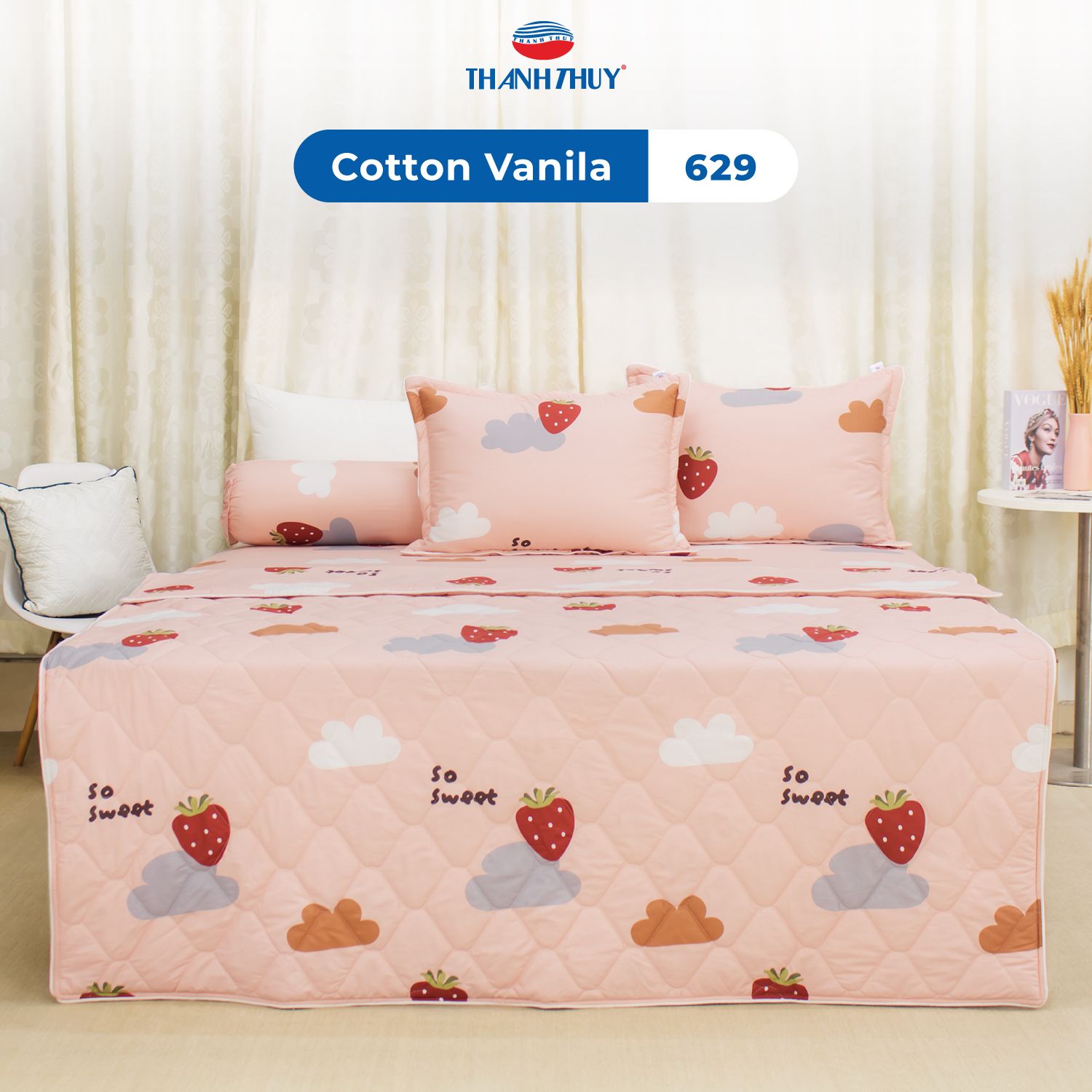  Vỏ Gối Lẻ Cotton Vanila 629 
