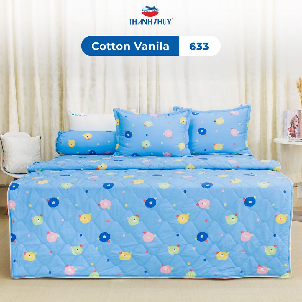  Bộ Ga Bọc Cotton Vanila (Vỏ Gối Không Lót Gòn) 633 