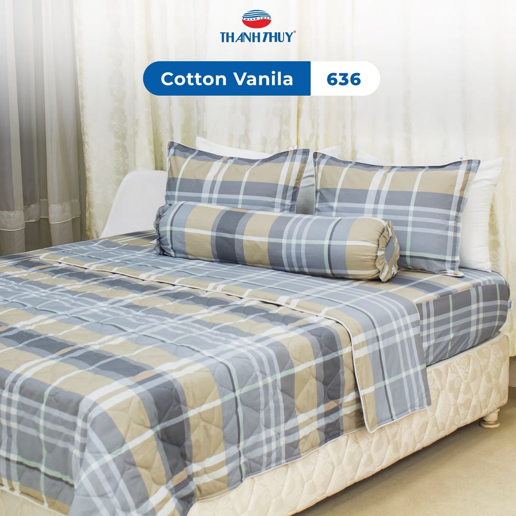  Bộ Ga Bọc Cotton Vanila (Vỏ Gối Không Lót Gòn) 636 