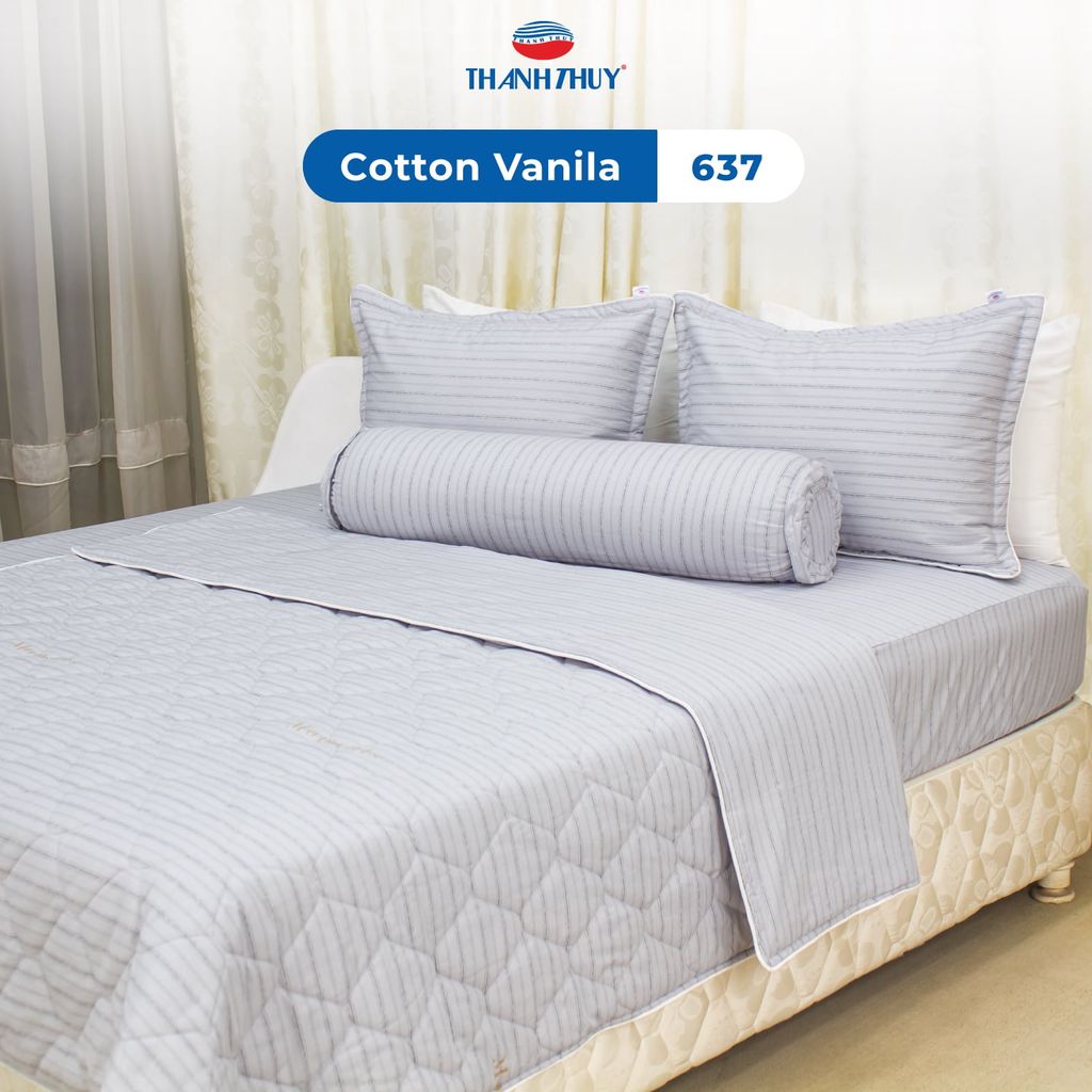  Bộ Ga Bọc Cotton Vanila (Vỏ Gối Lót Gòn) 637 