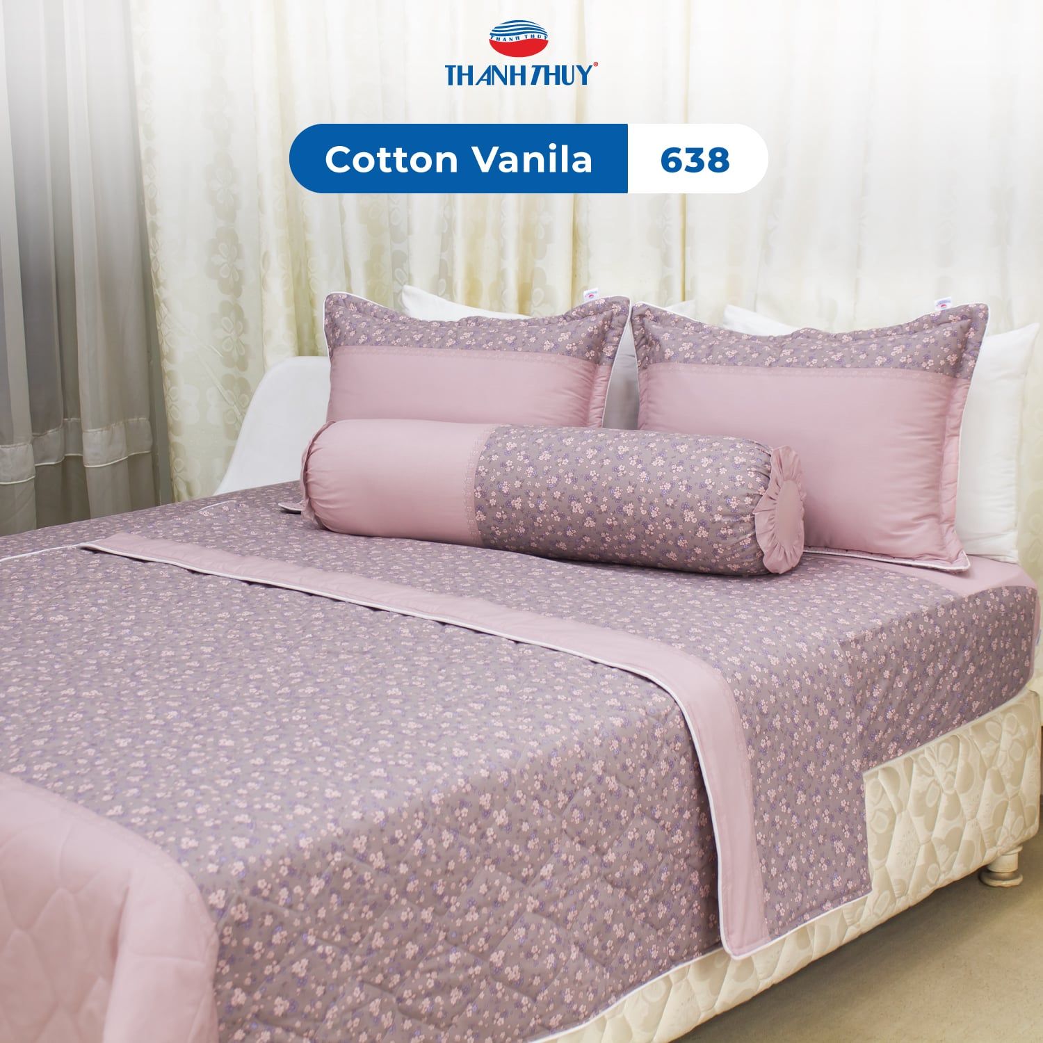  Bộ Ga Bọc Cotton Vanila (Vỏ Gối Không Lót Gòn) 638 