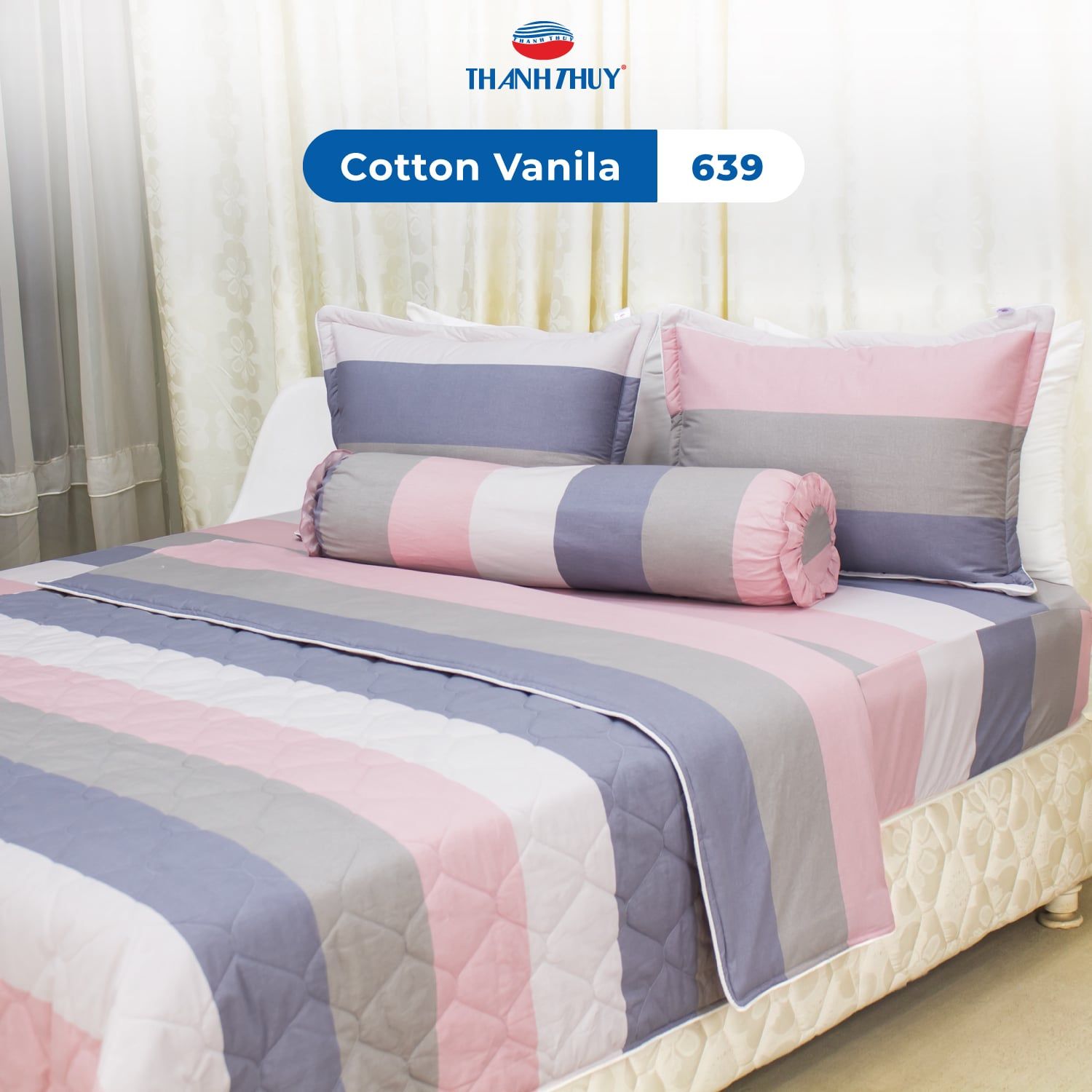  Bộ Ga Bọc Cotton Vanila (Vỏ Gối Không Lót Gòn) 639 