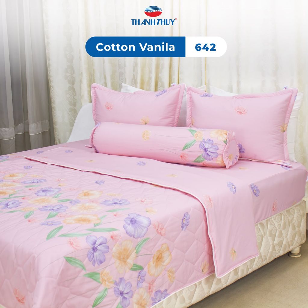  Bộ Ga Bọc Cotton Vanila (Vỏ Gối Lót Gòn) 642 