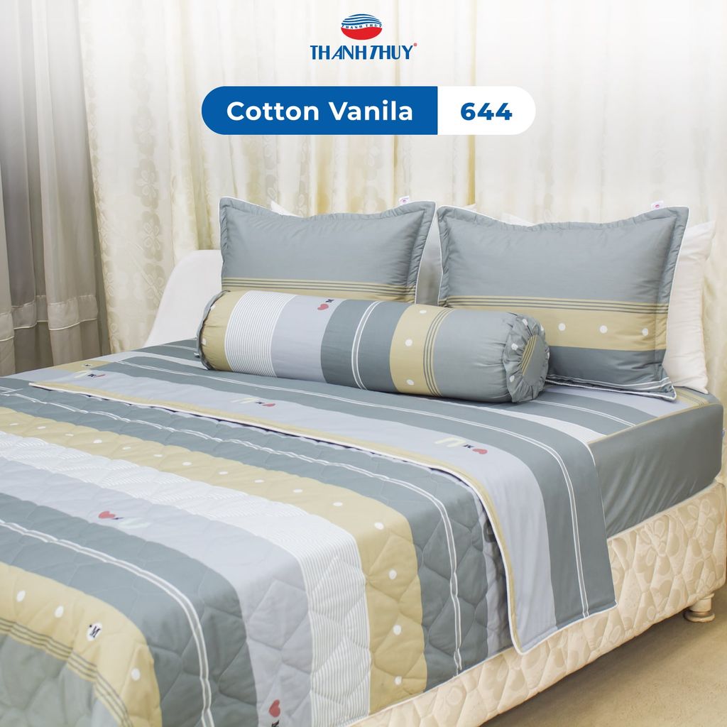  Bộ Ga Bọc Cotton Vanila (Vỏ Gối Không Lót Gòn) 644 