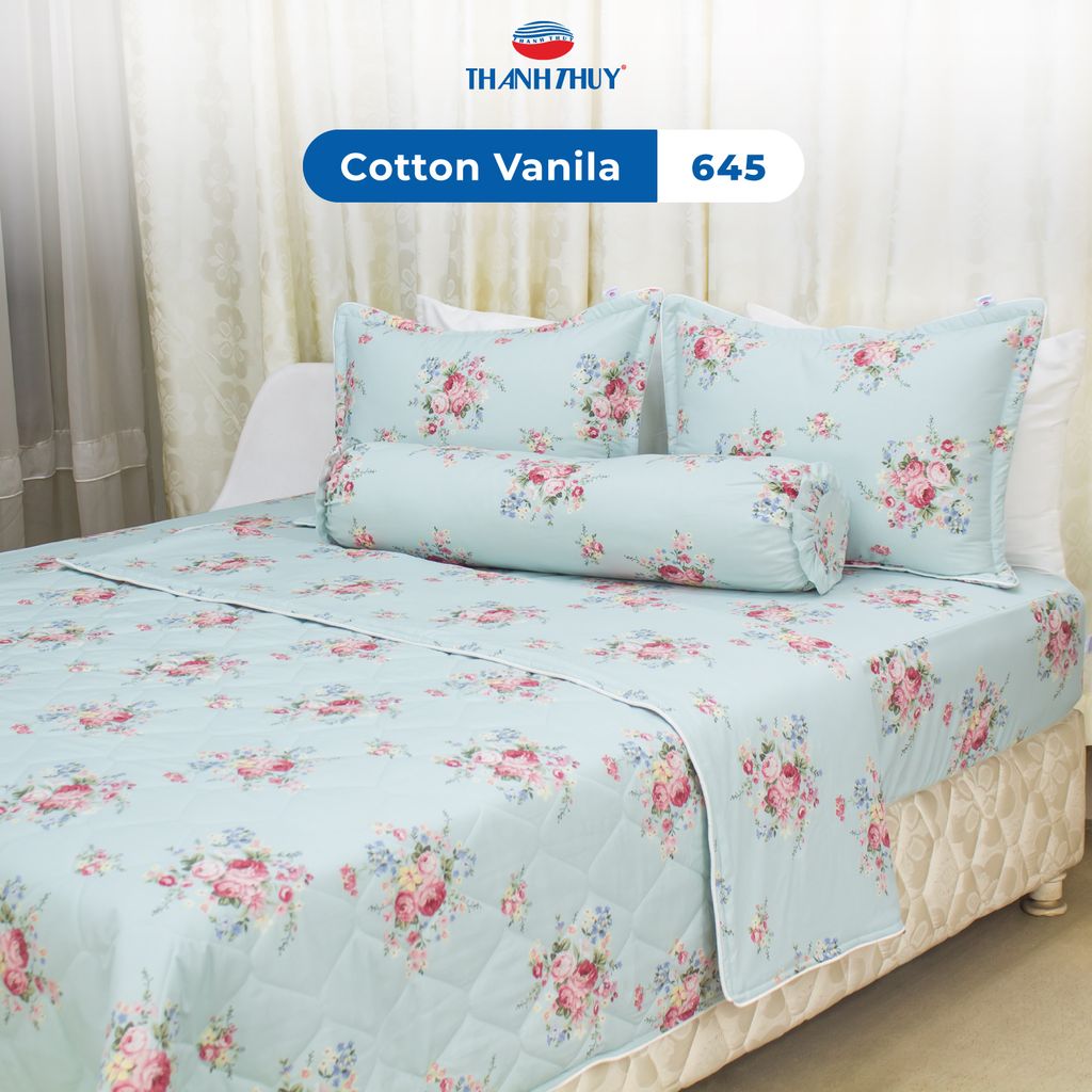  Bộ Ga Bọc Cotton Vanila (Vỏ Gối Không Lót Gòn) 645 