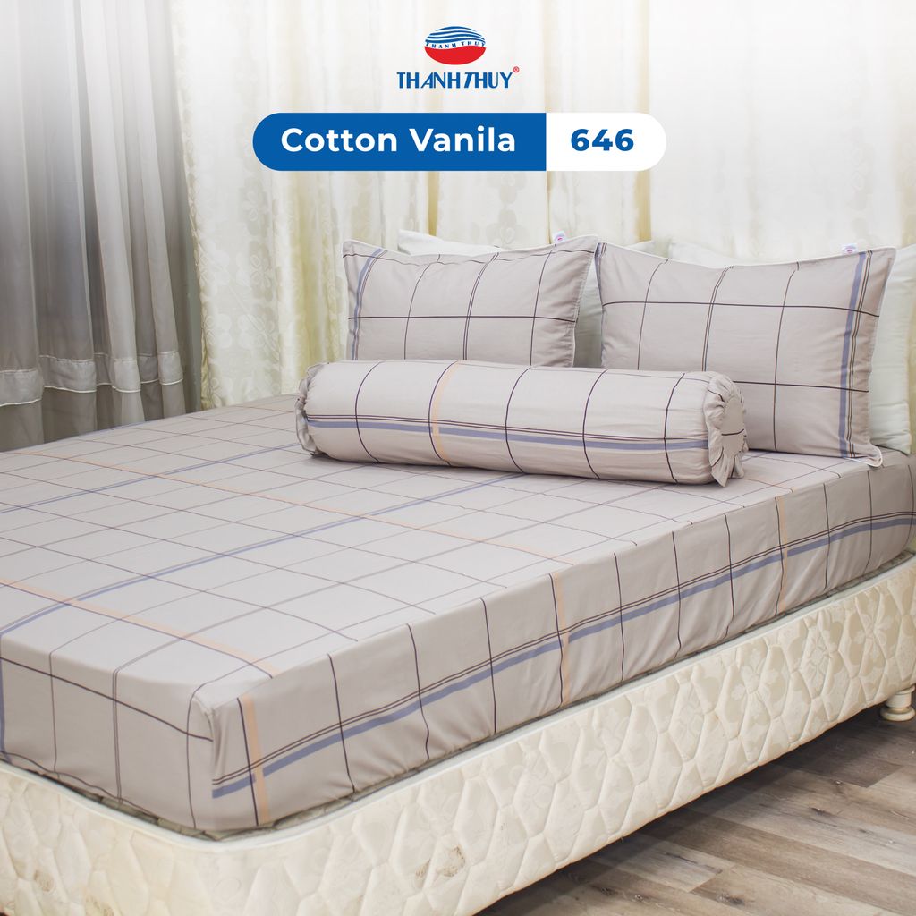  Bộ Ga Bọc Cotton Vanila (Vỏ Gối Không Lót Gòn) 646 