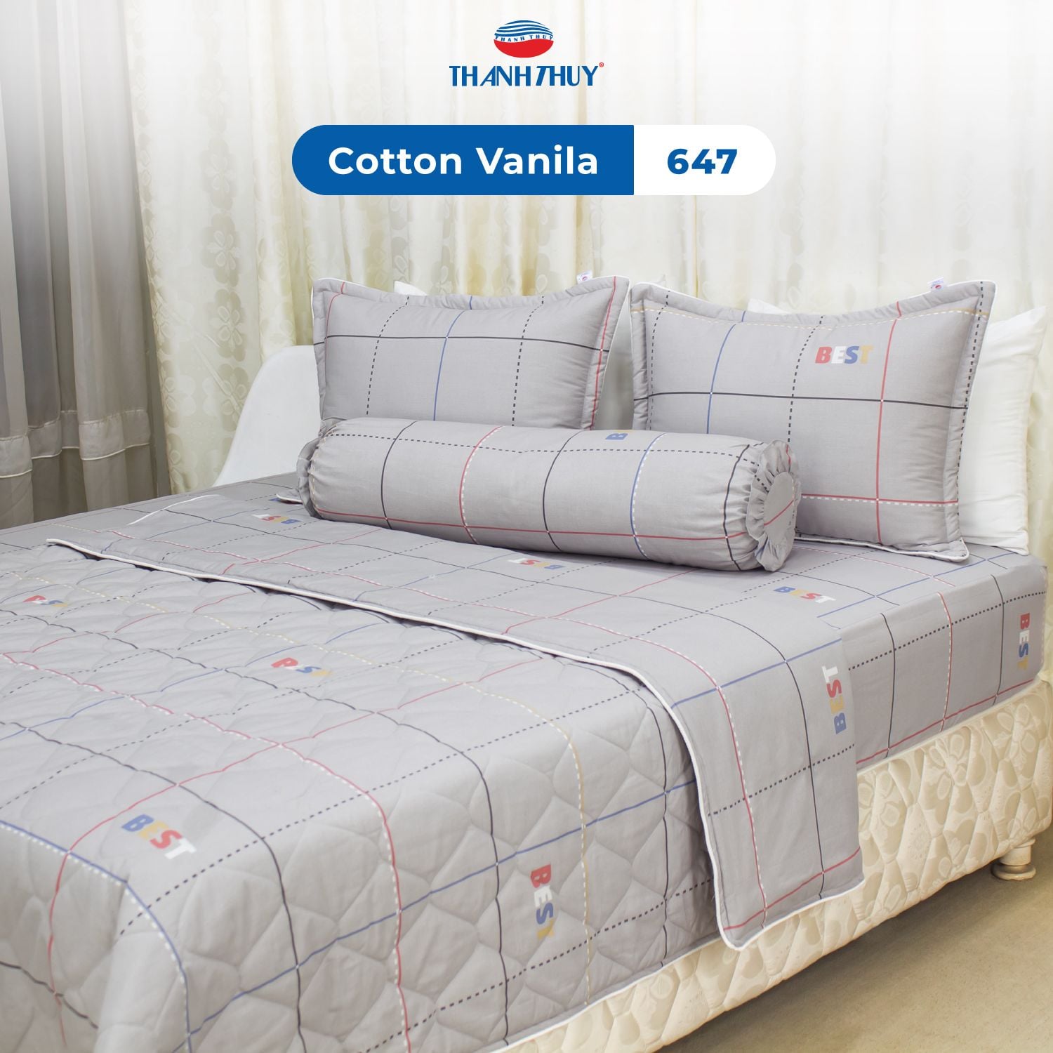  Bộ Ga Bọc Cotton Vanila (Vỏ Gối Lót Gòn) 647 