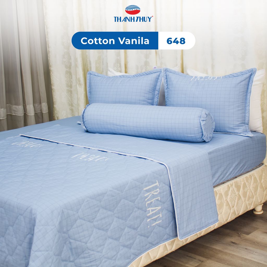  Bộ Ga Bọc Cotton Vanila (Vỏ Gối Lót Gòn) 648 