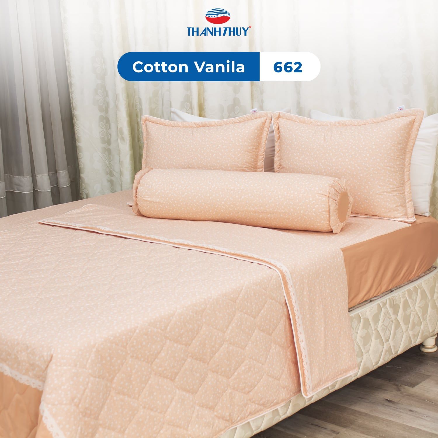 Bộ Ga Bọc Cotton Vanila (Vỏ Gối Không Lót Gòn) 662 