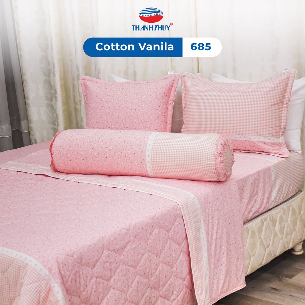  Bộ Ga Bọc Cotton Vanila - Hoa Lá 
