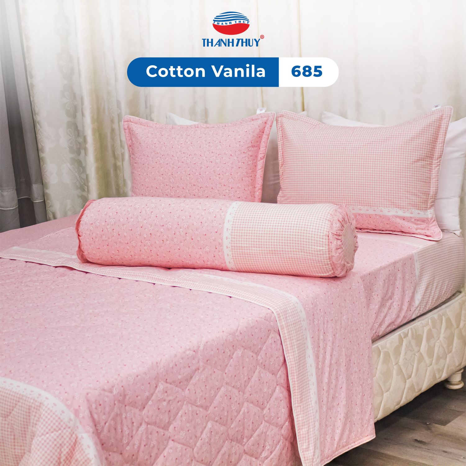  Bộ Ga Bọc Cotton Vanila - Hoa Lá 