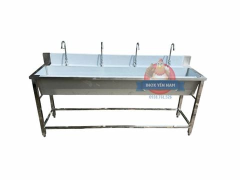  Máng Rửa Tay Inox 2M 4 Vòi 