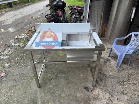  Bồn rửa công nghiệp 1 hộc bàn trái 1 mét 