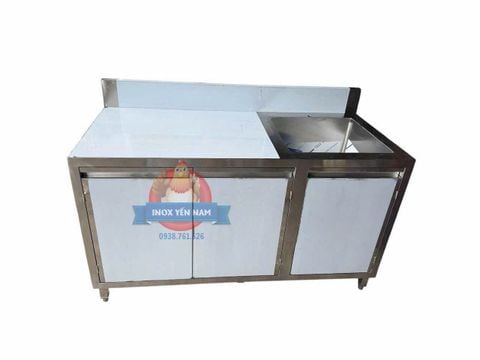  Bồn rửa công nghiệp 1 hộc tủ bàn trái BT178 