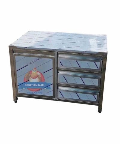  Tủ inox 3 cửa kéo 