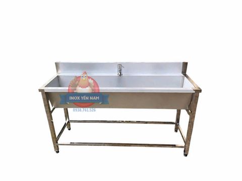  Máng rửa tay inox 1 vòi có chân 