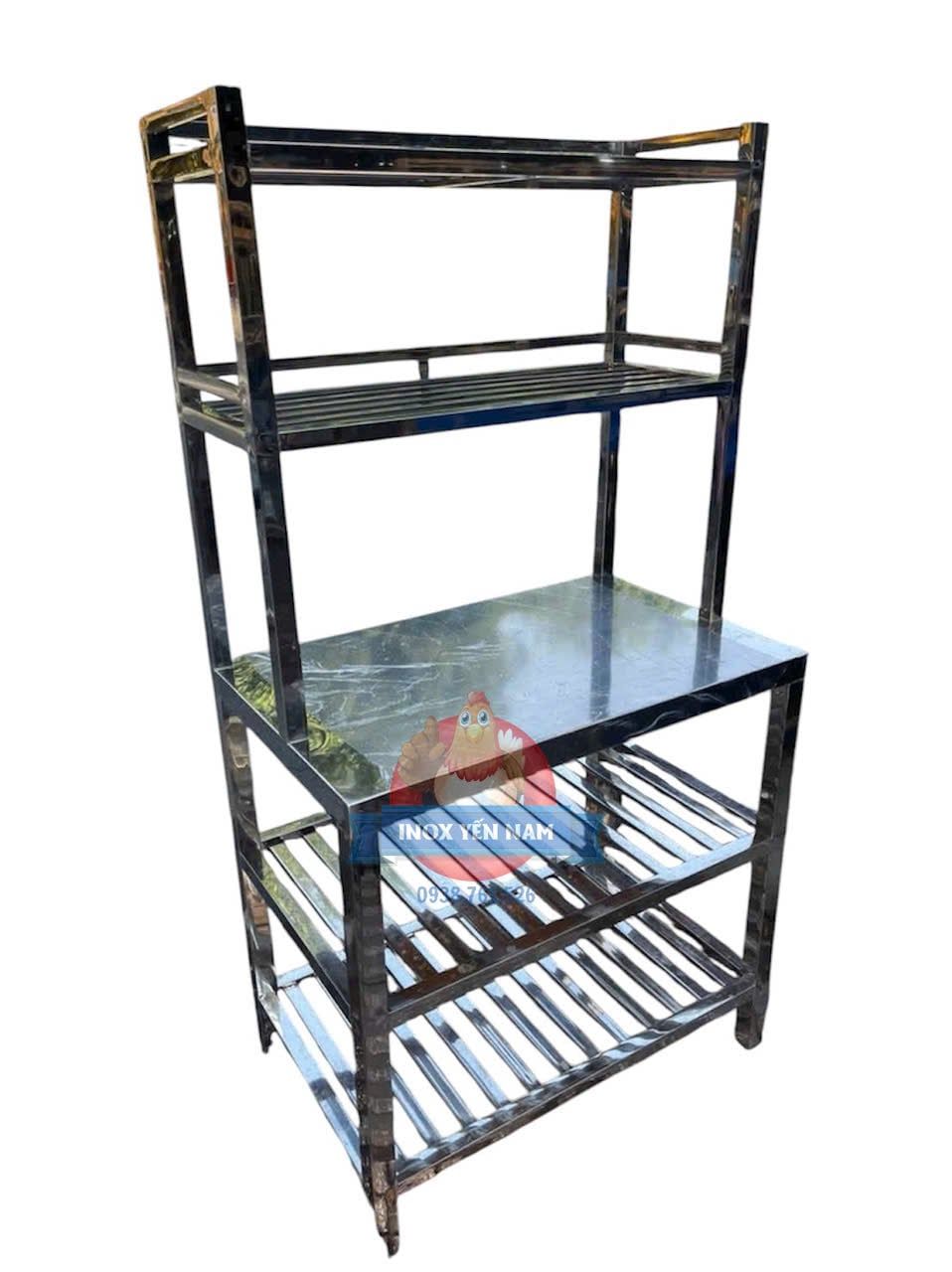  Bàn Inox 3 Tầng Song kệ trên ST168 