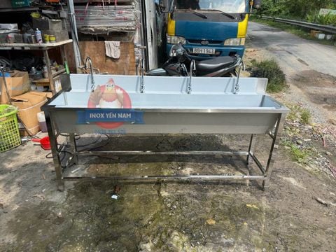  Máng Rửa Tay Inox 2M 4 Vòi 