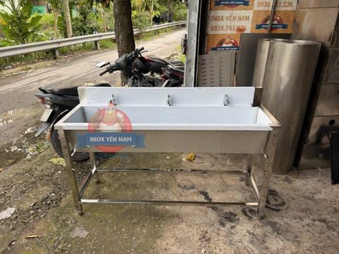  Máng Rửa Tay Inox 1M2 3 vòi 
