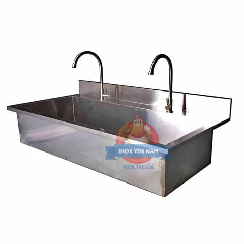  Máng rửa tay inox 1m 2 vòi treo tường TT13 