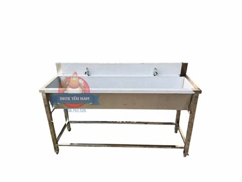  Máng Rửa Tay Inox 2 Vòi Thấp 1m2 VT158 