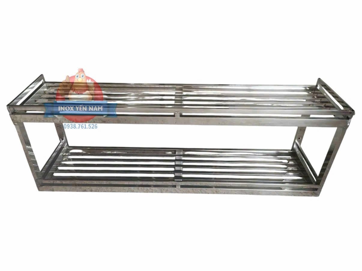  Kệ Inox 2 Tầng Treo Tường Song Dài SD134 