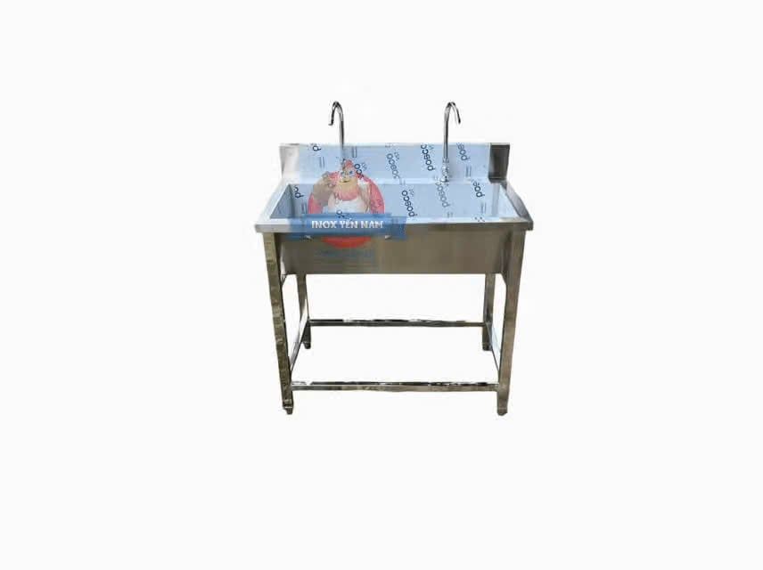  Máng Rửa Tay Inox 1M 2 vòi 