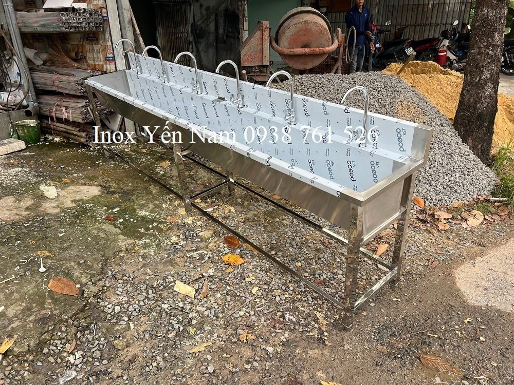  Bồn rửa tay inox 3m 5 vòi 
