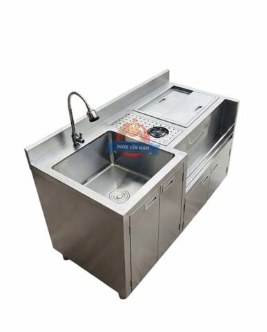  Quầy pha chế inox 1m4 khay úp ly UL14 