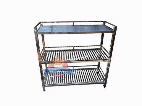  Kệ Inox 3 Tầng Phẳng kết hợp song PS15512 