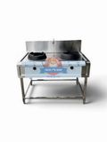  Bếp Á Ga Công Nghiệp 2 Họng Gang Bánh Ú Inox 304 
