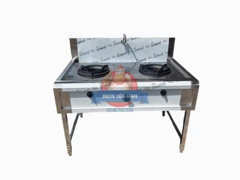  Bếp Ga Công Nghiệp 2 Họng Khè Inox 304 