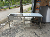  Bồn Rửa Công Nghiệp 1 Hộc kệ bàn phẳng 1m8 