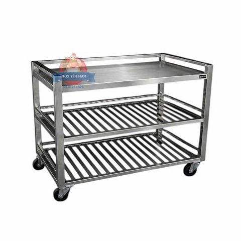  Xe Đẩy Inox 3 Tầng song mặt phẳng SMP858 