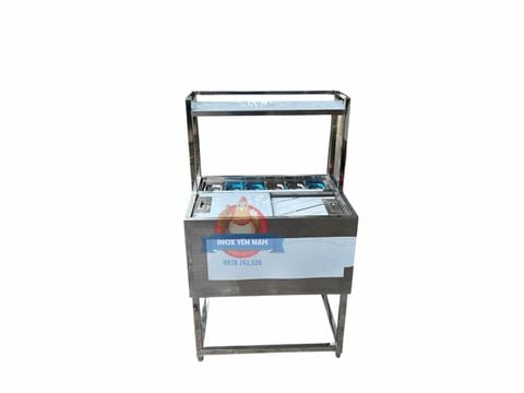  Thùng đá inox topping 6 khay kệ 1 tầng 6K 
