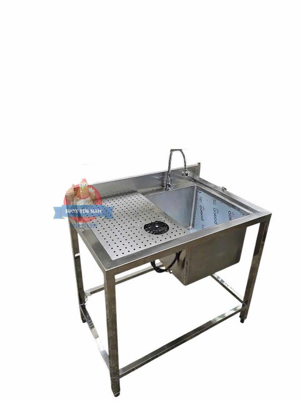  Chậu rửa công nghiệp 1 hộc có rửa ly RL 
