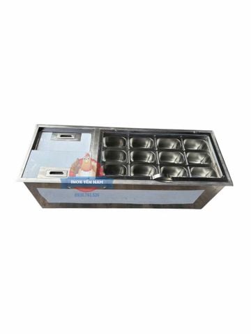  Thùng đá inox 12 khay topping phải TP134 