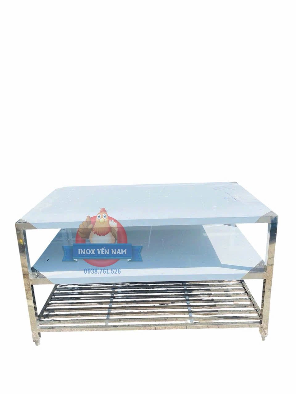  Bàn Inox 3 Tầng phẳng song dài PSD168 