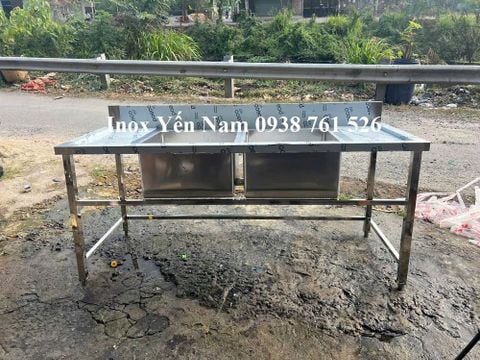  Chậu rửa công nghiệp 2 hộc giữa HG18 