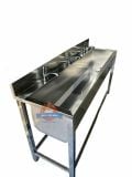  Máng Rửa Tay Inox 1M5 3 vòi thấp VT 